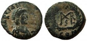 Marcian, 450-457 AD. AE Nummus. Constantinople mint. 12 mm.