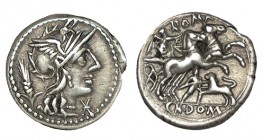 DOMITIA. Denario. Cn. Domitius Ahenobarbus. Roma. CD-543, SI-14. Buen centraje. 3,91 g. EBC-