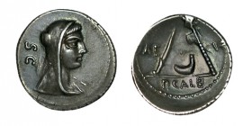 SULPICIA. Denario. P. Sulpicius Galba. Roma. CD-1289, SI-6. Bonita pátina de monetario antiguo. 3,99 g. EBC