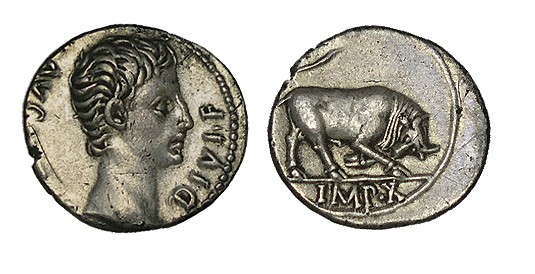 AUGUSTO. Denario. Lugdunum. A/ Cabeza de Augusto a dcha. Ly.: AVGV(STVS) DIVI.F....