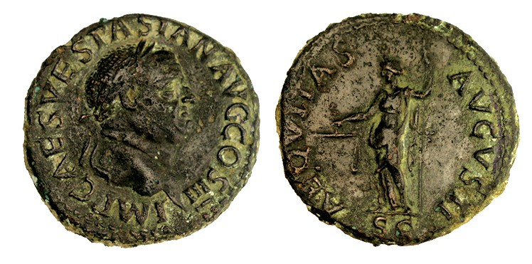 VESPASIANO. As. R/ Aequitas a izq. con balanza y cetro. Ly.: AEQVITAS AVGVSTI. E...