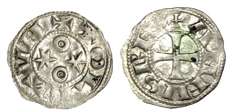ALFONSO VI. Dinero. Toledo. Estrellas y roeles con punto en rev. ABM-8.2. 0,81 g...