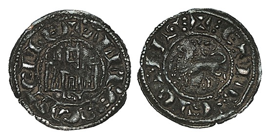 ALFONSO X. Pepión. Sevilla. S grande sobre punto debajo del castillo. ABM no cit...