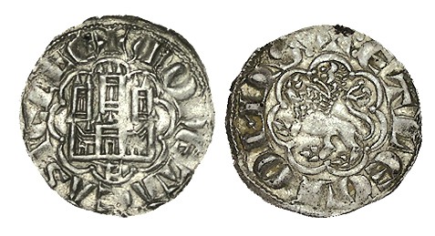 ALFONSO X. Noven. León. L debajo del castillo. ABM-267 (vte. por forma de la mar...