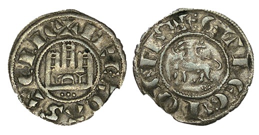 FERNANDO IV. Pepión. Tres rombos debajo del león como marca de ceca. ABM-329. 0,...