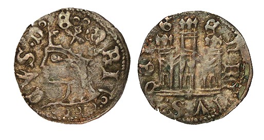 ENRIQUE II. Cornado. Coruña. A/ Busto coronado a izq. Ly.: ENRI CVS.D.G. R/ Vene...