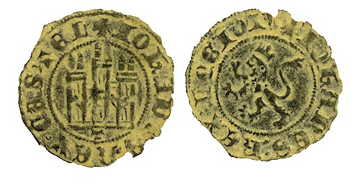 JUAN II. Noven. Toledo. T debajo del castillo. ABM-637. 0,72g. Buen ejemplar par...