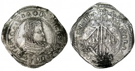 ITALIA. Felipe III. 1 Escudo. Sicilia. 1611. W/KM-15. 31,49 g. ESCASA. MBC+