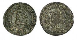 8 MARAVEDÍS. Trujillo. 1662-M. XC-1630 (Vte. por corona abierta), JS no cita con corona abierta. 2,01 g. RARA. EBC-