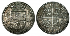 8 REALES. Segovia. 1630-P. XC-563. Cuño roto en anv. 27,42 g. EBC+