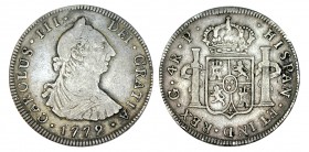 4 REALES. Guatemala (G). 1772-P. XC-1055. 13,24 g. Buen ejemplar para este tipo. RARA. MBC