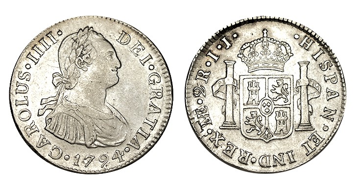 2 REALES. Lima. 1794- IJ. XC-941. Ínfima hojita en anv. 6,51 g. EBC-/EBC