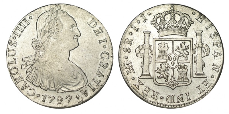 8 REALES. Lima. 1797-IJ. XC-652. 26,78 g. EBC-