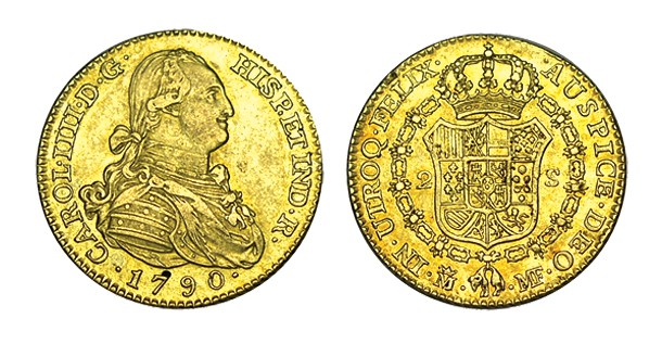 2 ESCUDOS. Madrid. 1790-MF. XC-324. 6,65 g. EBC