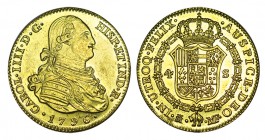 4 ESCUDOS. Madrid. 1796-MF. XC-205. 13,50 g. EBC+/SC