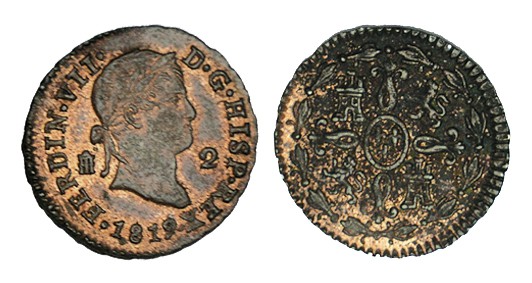 2 MARAVEDÍS. Segovia. 1819. XC-1721. 2,18 g. MUY ESCASA. EBC