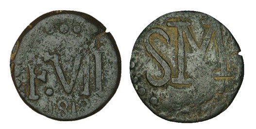 1 QUARTO. Santa Marta. 1813. XC-1666. 2,50 g. MUY ESCASA. MBC