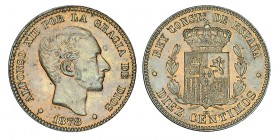 10 CÉNTIMOS. Barcelona. 1878-OM. XC-68. 10,13 g. SC-