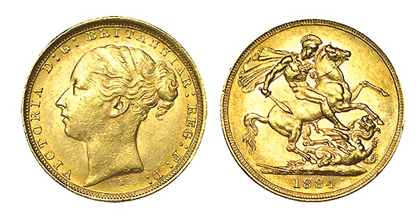 AUSTRALIA. 1 Libra. Victoria. Sidney. 1884-S. W/KM-7. 7,99 g. EBC