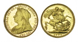 AUSTRALIA. 1 Libra. Victoria. Sidney. 1893-S. W/KM-13. 7,99 g. EBC