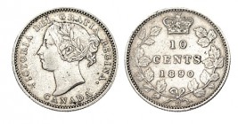 CANADÁ. (CONFEDERATION). 10 Cents. 1890-H. W/KM-3. 2,30 g. ESCASA. MBC+