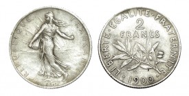 FRANCIA. 2 Francos. 1900. W/845.1. 9,99 g. ESCASA. MBC+