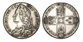 GRAN BRETAÑA. 1/2 Corona. Lima. Jorge II. 1746. W/KM-584.3, CI-3695-A. B.O. 15,00 g. EBC