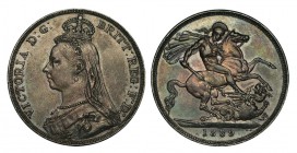GRAN BRETAÑA. 1 Corona. Victoria. 1889.W/KM-765, CI-3921. Pátina de monetario. 28,22 g. EBC-