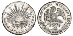 MÉXICO. 8 Reales. 1861-CH. Ciudad de México. W/KM-377.10. 26,88 g. EBC+