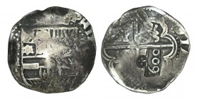 RESELLO PORTUGAL. Contramarca, época de Alfonso VI de Portugal (1656-1667), habilitando las monedas de 8 reales por 600 reis. Raro resello sobre 8 rea...