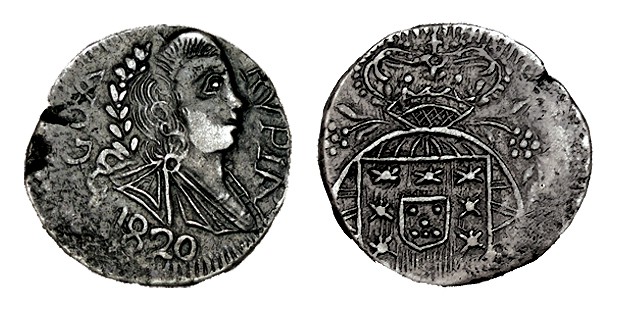 PORTUGAL (India Portuguesa). Goa. 1 Rupia. Joao VI. 1820. AG-21.04. 10,84 g. MBC