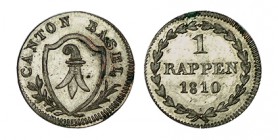 SUIZA. 1 Rappen. 1810. Basel. W/KM-201. 0,65 g. SC