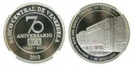 VENEZUELA. 50 Bolívares. 70 Aniversario Banco Central. Encapsulada. SC