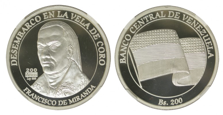 VENEZUELA. 2000 Bolívares. Francisco de Miranda. Encapsulado. SC