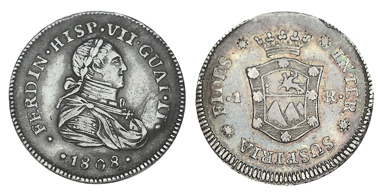 PROCLAMACIÓN en Guatemala. 1808. Valor 1 Rl. Sin iniciales del grabador (PG). AH...