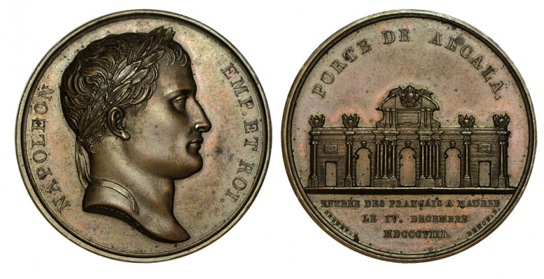 FRANCIA. Napoleón. Entrada de los franceses en Madrid. 4-XII-1808. Bronce. Ø40mm...