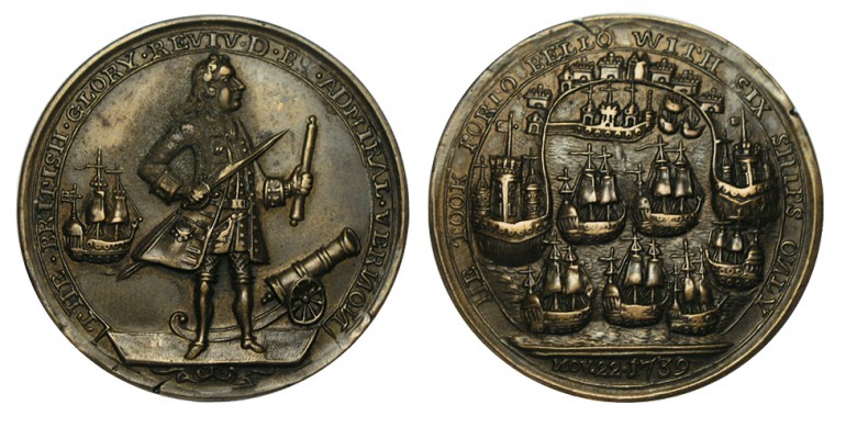 GRAN BRETAÑA. Toma de Portobello. 22 de noviembre de 1739. Vernon con un barco y...