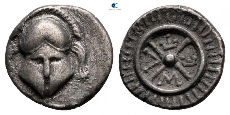 Thrace. Mesembria circa 400-300 BC. 
Diobol AR

10 mm, 1,20 g

Facing Corin...