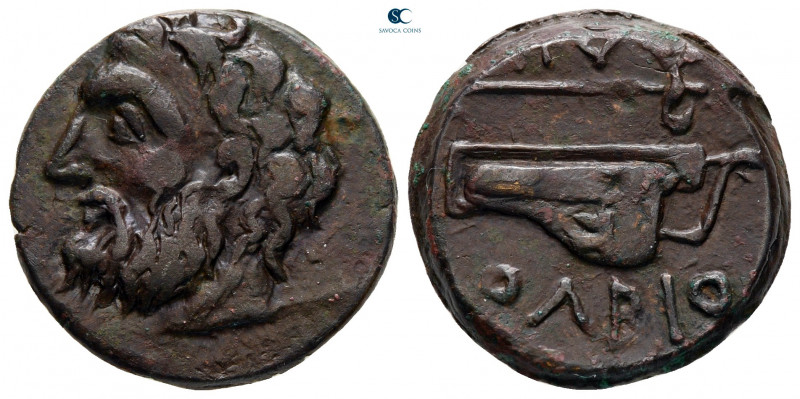 Scythia. Olbia circa 310-280 BC. 
Bronze Æ

20 mm, 7,39 g

Horned head of B...