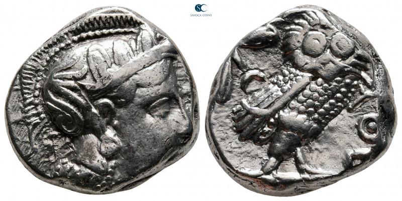Attica. Athens circa 350-294 BC. 
Tetradrachm AR

20 mm, 17,12 g

Head of A...
