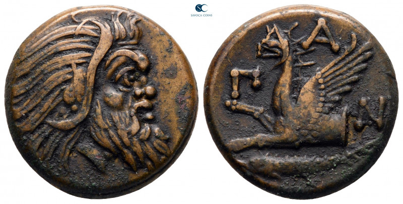Cimmerian Bosporos. Pantikapaion circa 310-304 BC. 
Bronze Æ

21 mm, 7,37 g
...