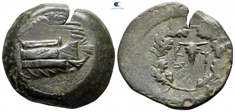 Mysia. Kyzikos circa 300-200 BC. 
Bronze Æ

27 mm, 16,27 g

Prow to right /...