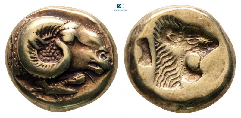 Lesbos. Mytilene circa 521-478 BC. 
Sixth Stater or Hekte EL

10 mm, 2,56 g
...