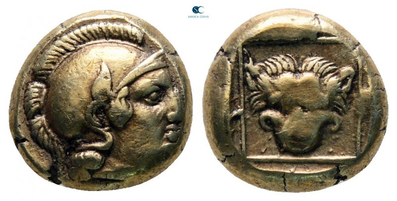 Lesbos. Mytilene circa 412-378 BC. 
Sixth Stater or Hekte EL

10 mm, 2,50 g
...