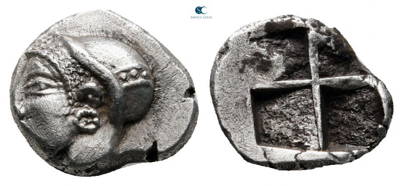Ionia. Phokaia circa 521-478 BC. 
Diobol AR

8 mm, 1,30 g

Head of a nymph ...