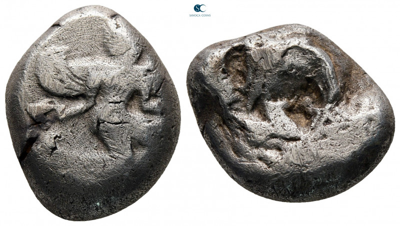 Caria. Kaunos circa 490-470 BC. 
Stater AR

20 mm, 11,44 g

Winged female f...