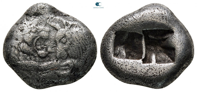 Kings of Lydia. Sardeis. Kroisos 560-546 BC. 
Siglos AR

16 mm, 5,17 g

Con...