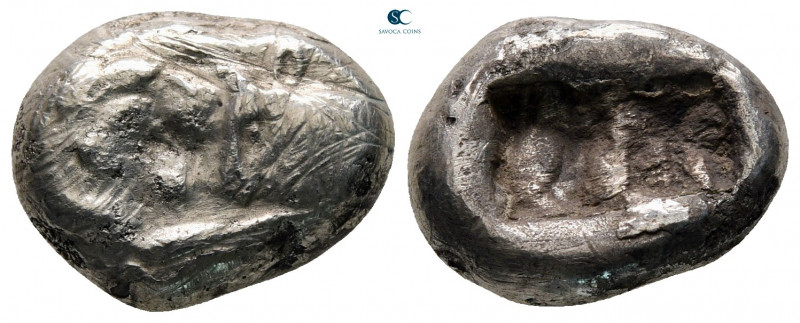 Kings of Lydia. Sardeis. Kroisos 560-546 BC. 
Siglos AR

16 mm, 4,72 g

Con...