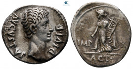 Augustus 27 BC-AD 14. Struck 15-13 BC. Lugdunum (Lyon). Denarius AR