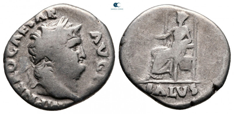 Nero AD 54-68. Rome
Denarius AR

15 mm, 3,07 g

[I]MP NERO CAESAR AVG[VSTVS...